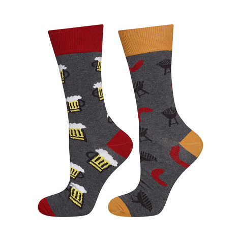 1 Paare von lustige Socken mit Grillmotiv | Herensocken | SOXO