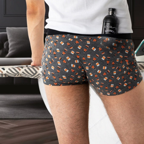 1 Paar von lustigen Boxershorts mit Whiskymotiv einzigartiger Verpackung | SOXO