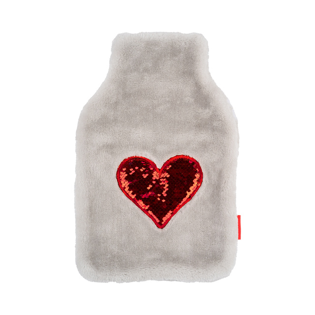 Wärmflasche Herzen SOXO grau  1,8 L