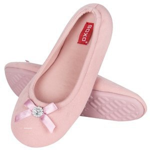 OUTLET SOXO bequem Damen Hausschuhe | rosa Ballerinas