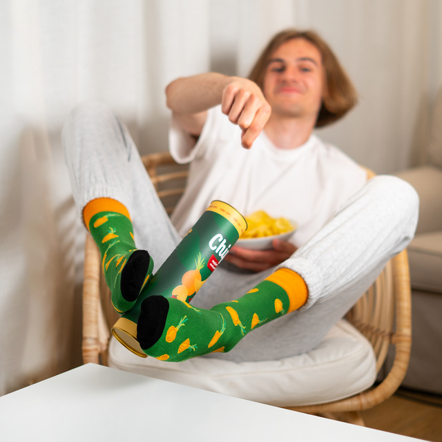  Socken mit Chips-Motiv 3er-Pack