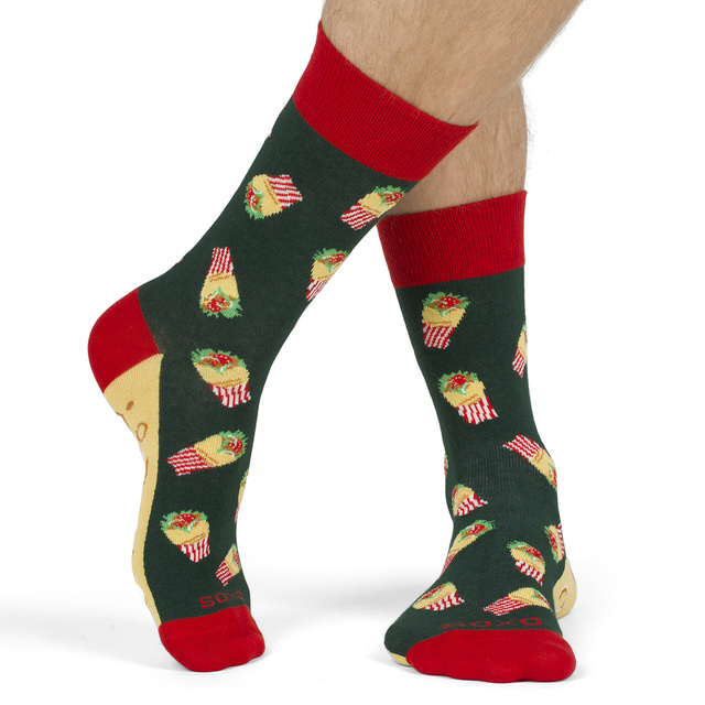 3 Paar von lustigen Socken mit Wrapmotiv und Hamburgermotiv  in einzigartiger Verpackung | Damen-/Herrensocken