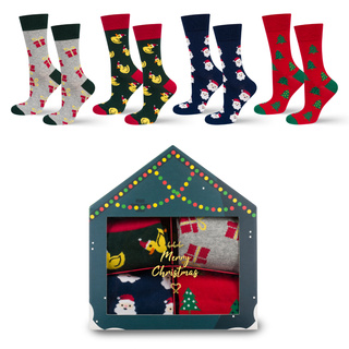 Socken mit Weihnachts-Motiv 4er-Pack