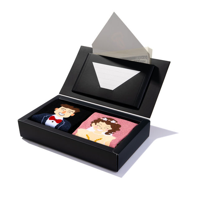 Set mit 2x Damen- und Herrensocken Ehemann und Ehefrau in Verpackung