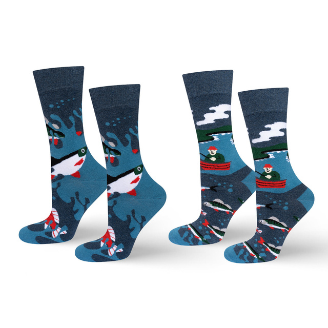 Socken mit Angler-Motiv 2er-Pack