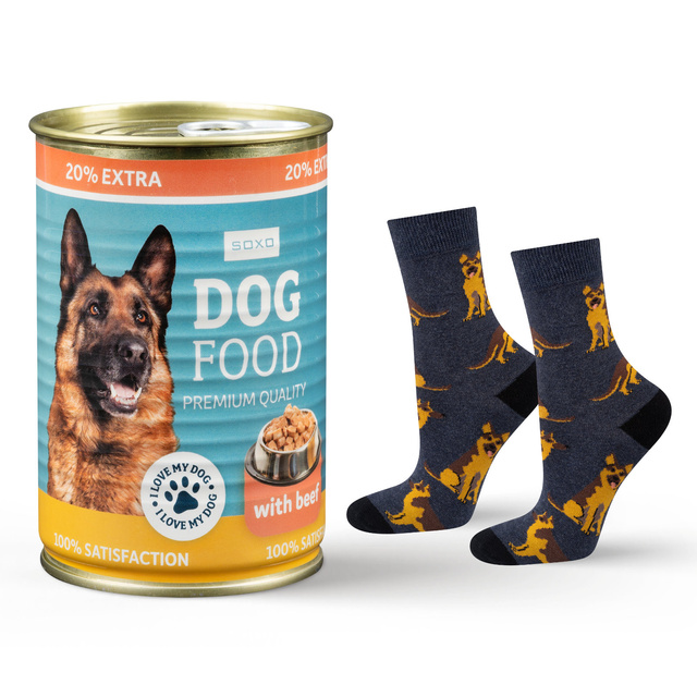 Socken mit Deutscher Schäferhund-Motiv in Dose