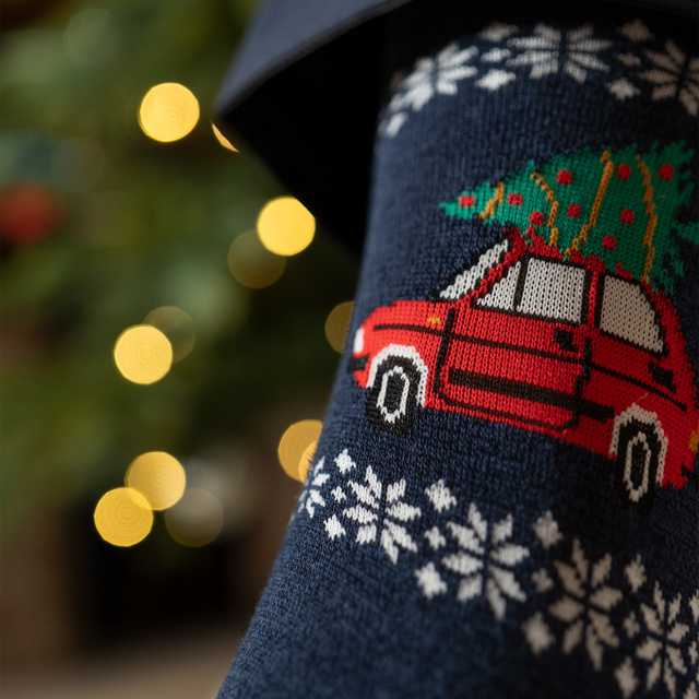 3 Paare von lustige Socken mit Weihnachtsautos-Motiv in einzigartiger Verpackung | Herrensocken | SOXO
