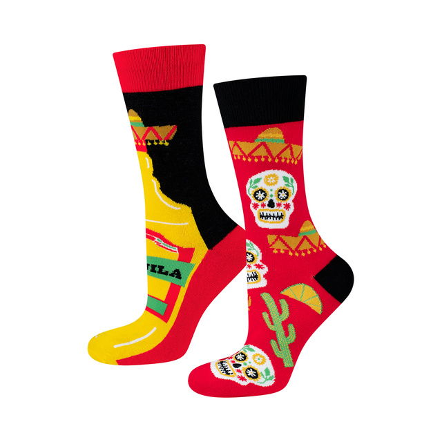 1 Paar von lustigen Socken mit Tequilamotiv in einzigartiger Verpackung | Herrensocken | SOXO