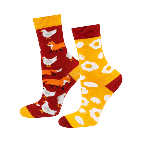 1 Paare von lustige Socken mit Huhn und Eiern | Damensocken | SOXO