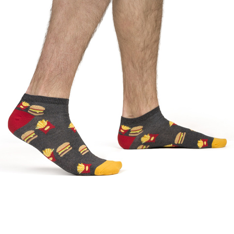 Set mit 2x lustigen Kurze Herrensocken Hamburger + Pizza  | SOXO 