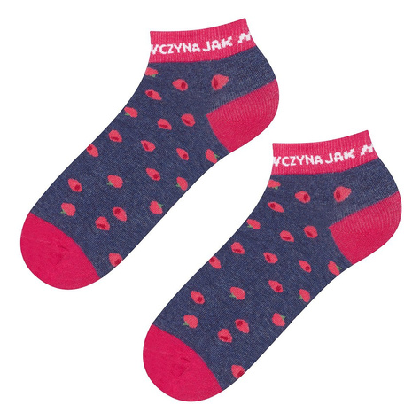 SOXO bunte Damen kurze Socken | rosa und Marineblau