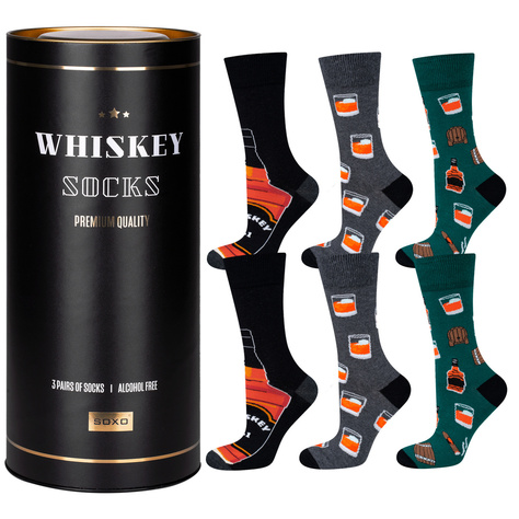 Set mit 5x bunten Herrensocken Whisky + Vodka + Tequila | SOXO