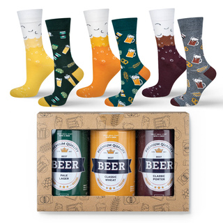 Socken mit Bier-Motiv in Dose 3er-Pack