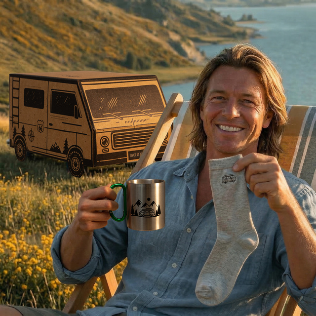 Set Camper Socken + Becher