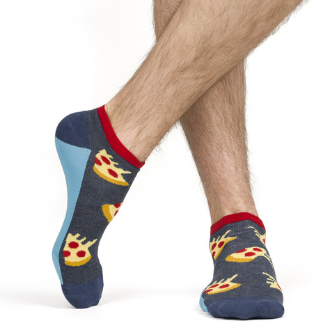 Set mit 2x lustigen Kurze Herrensocken Hamburger + Pizza  | SOXO 