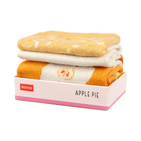 1 Paar von lustigen Socken mit Apple Piemotiv in einzigartiger Verpackung | Damensocken | SOXO