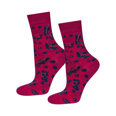 1 Paare von lustigen Socken mit Blackcurrant jammotiv in einem Glas | Damensocken | SOXO