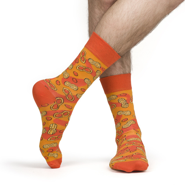 1 Paar von lustigen Socken mit Peanut Buttermotiv im eine Glas | Damen-/Herrensocken | SOXO