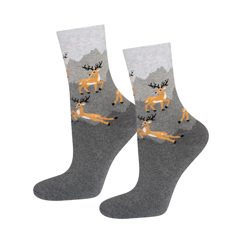 3 Paar von lustigen Socken mit HirschMotiv in einzigartiger Verpackung | Damen-/Herrensocken | SOXO