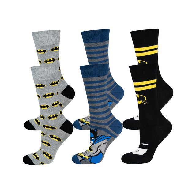 Set mit 3x Herrensocken mit Batmanmotiv | DC Comics | SOXO