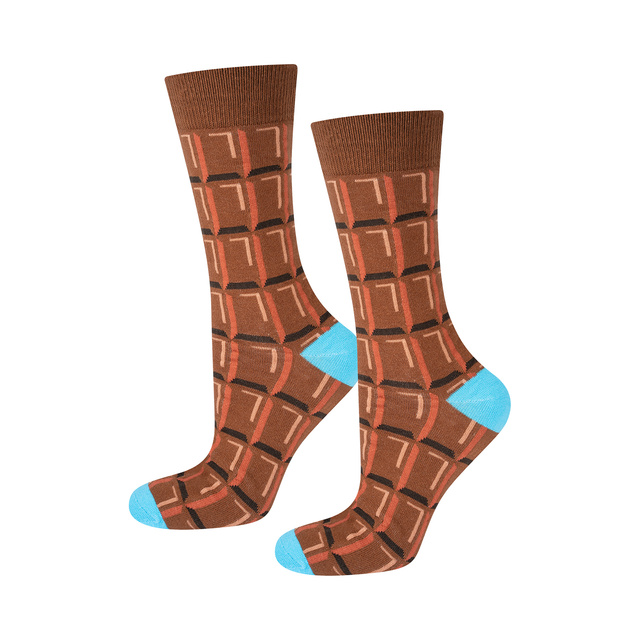 1 Paar von lustigen Socken mit Schokoladenmotiv in einzigartiger Verpackung | Herrensocken | SOXO