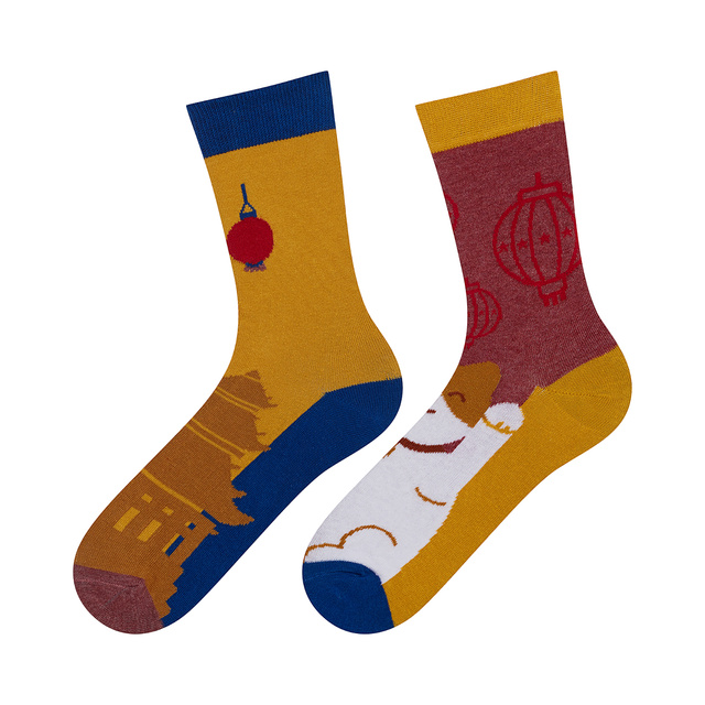 Bunte Set 4x Damen Socken SOXO nicht übereinstimmende Lustige