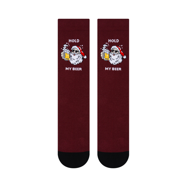 Socken mit Frecher Weihnachtsmann Motorradfahrer 3er-Pack