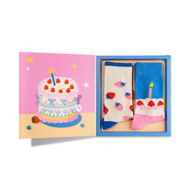 Socken Geburtstagskarte Kuchen 2 Paar