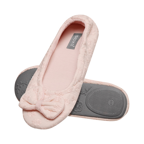 SOXO bequem Damen Hausschuhe | rosa Ballerinas