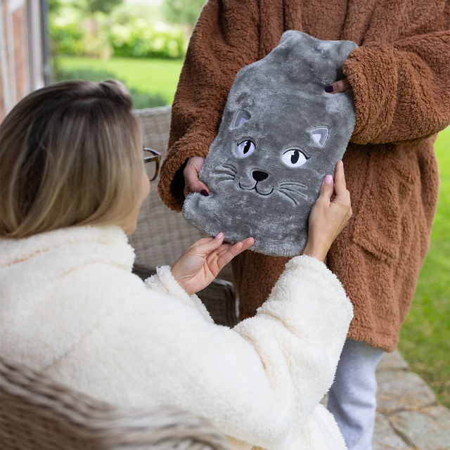 Wärmflasche mit Katzenbezug 1,8 l