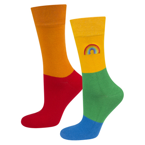 Set 2x SOXO für Damen | SOXO für Herren | Avocado Socken in einer Box | Regenbogen Socken in einer Box | Lustige Socken für Sie | Unisex für Ihn | Perfekt für ein Geschenk 