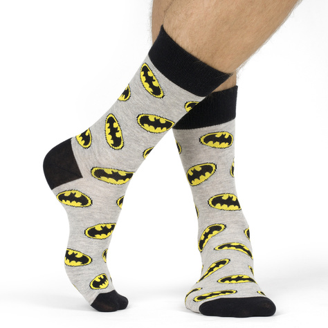 3x Set Bunte Herrensocken SOXO | Schokoriegel | Batman-DC-Comics | Geschenk für ihn