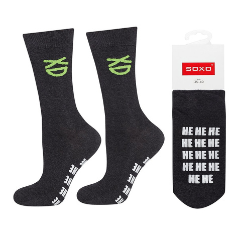 Damen lange Socken SOXO mit Untertiteln Baumwollen Geschenk 