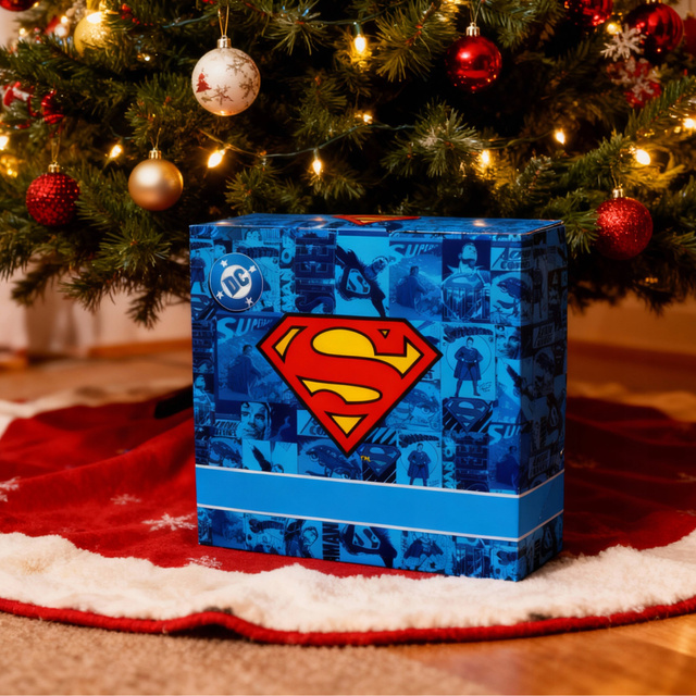 Set Herren-Hausschuhe Superman + 2-in-1 Duschgel