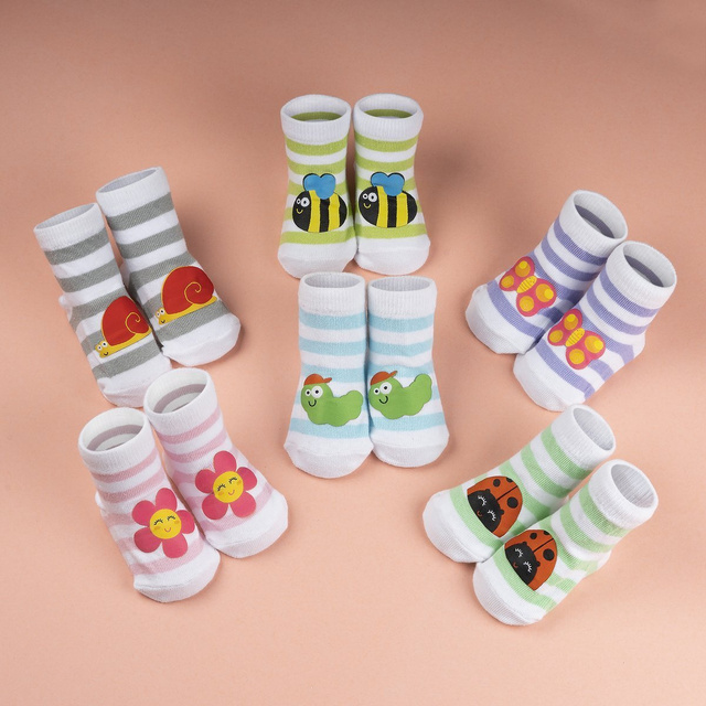 1 Paare von lustige Socken mit Raupe | Babysocken | SOXO