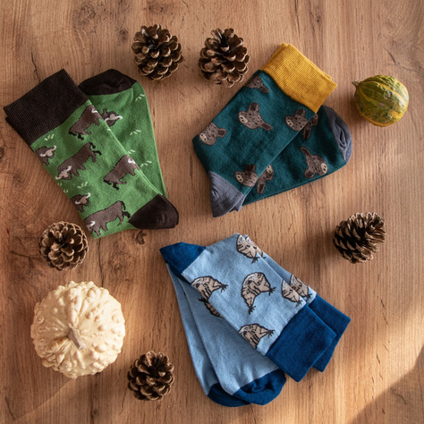 Bunte Set 4x Herrensocken SOXO GOOD STUFF Geschenk Pizza