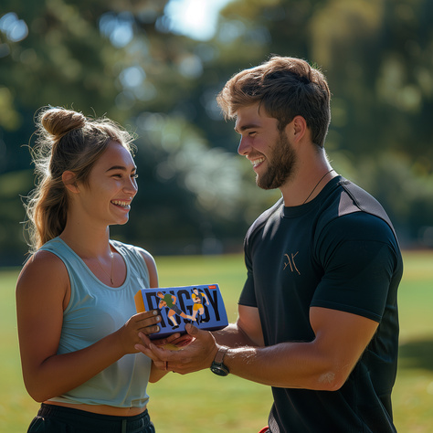 3 Paare von lustigen Socken mit Rugbymotiv in einzigartiger Verpackung | Herrensocken | SOXO