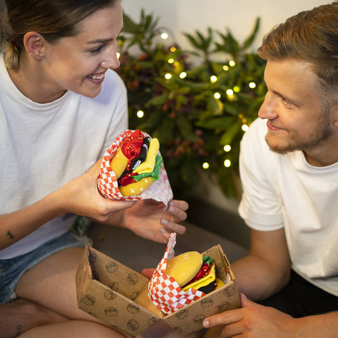 Bunte Set 2x Herrensocken SOXO Hamburger und Bier