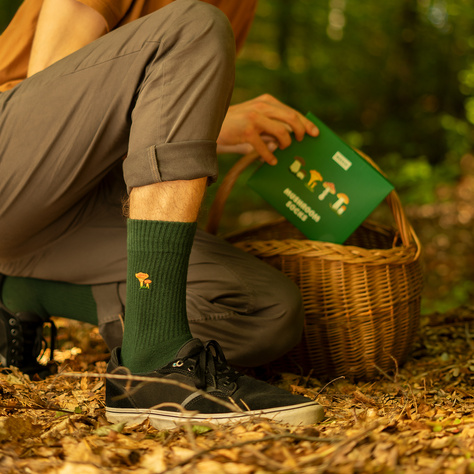 4 Paar von lustigen Socken mit Pilzmotiv in einzigartiger Verpackung | Herrensocken | SOXO