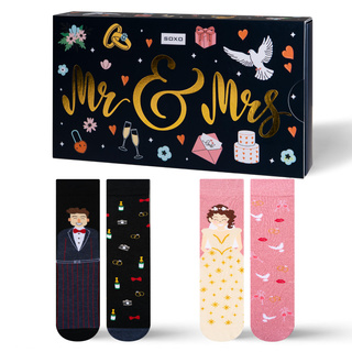Socken mit Ehemann und Ehefrau-Motiv 2er-Pack