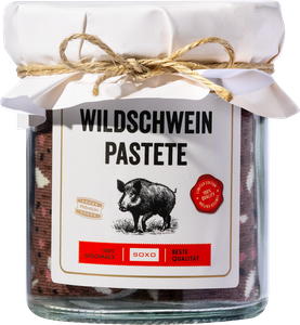 1 Paar von lustigen Socken mit Wildschwein-Pastete Motiv in Glas | Herrensocken | SOXO