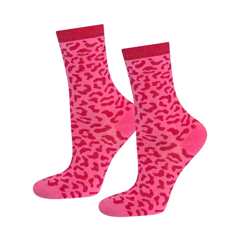 3 Paar von lustige Socken mit Leopard Motiv in einzigartiger Verpackung | Damensocken | SOXO