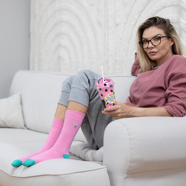 Socken mit Bubble-Tea-Motiv 2er-Pack