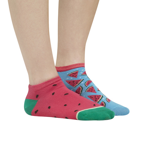 Set mit 2x Kurze Damensocken | Wassermelone + Zitrone | SOXO