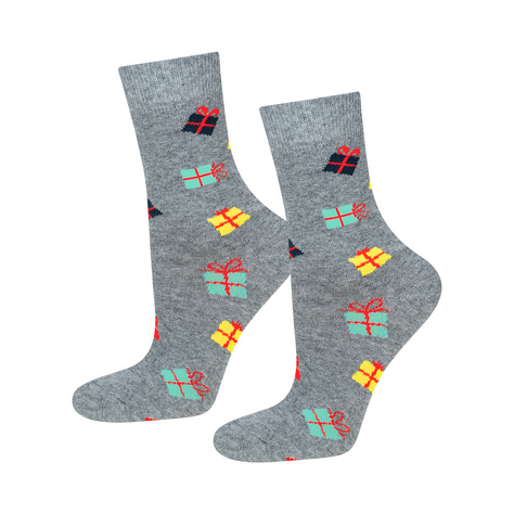 4 Paare von lustigen Socken mit Weihnachtsmotiv in einzigartiger Verpackung | Damensocken | SOXO