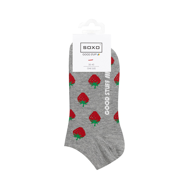 1 Paare von lustige Kurze Socken mit Erdbeere | Damensocken | SOXO