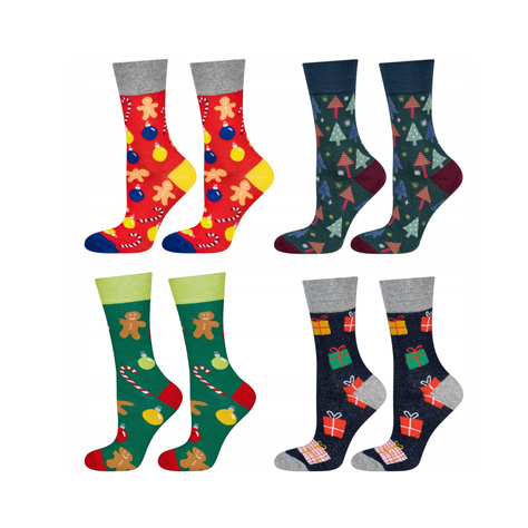 Set mit 4x  Herrensocken mit Weihnachtsmotiv  | SOXO