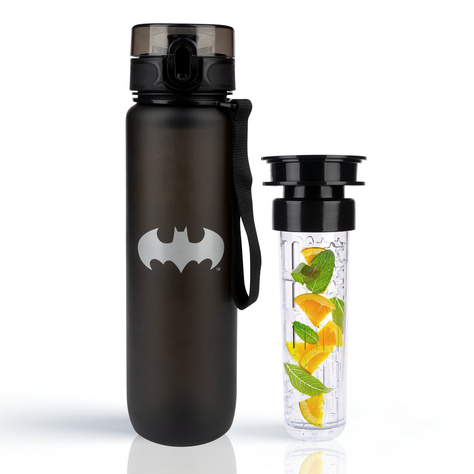 Wasserflasche 1000 ml schwarz | langlebig und praktisch | Batman 