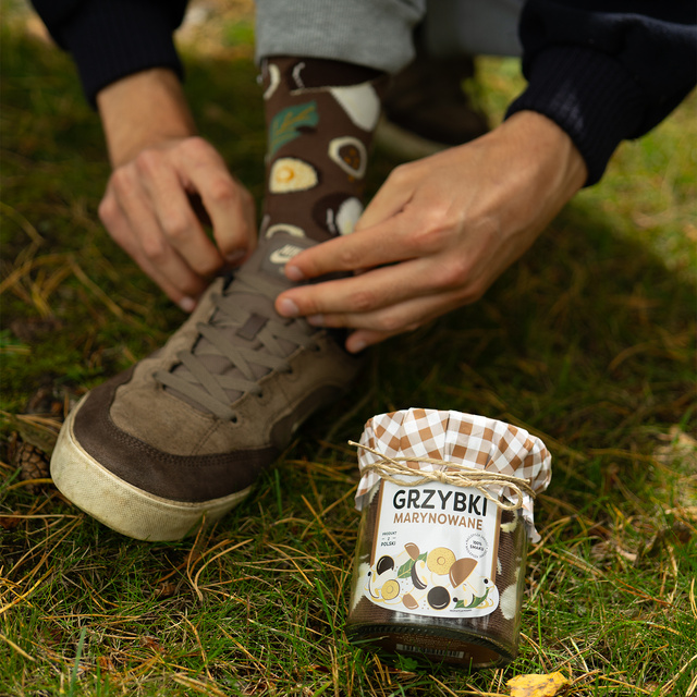 Lustige SOXO Herrensocken | Damensocken | in einem Glas marinierte Pilze | Baumwolle | ein Geschenk für ihn | unisex