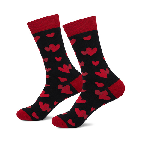 2 Paar von lustige Socken mit Herzmotiv in einzigartiger Verpackung zum Valentinstag | Herrensocken | SOXO